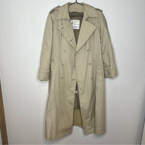 Vintage London Fog Womens Lined Trench Coat Tan Size 6 Regular